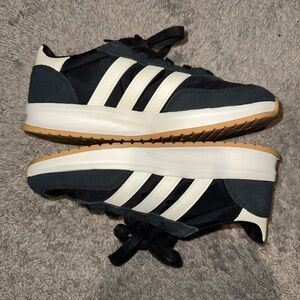 adidas women’s Black with White Three-Stripe Casual Sneakers